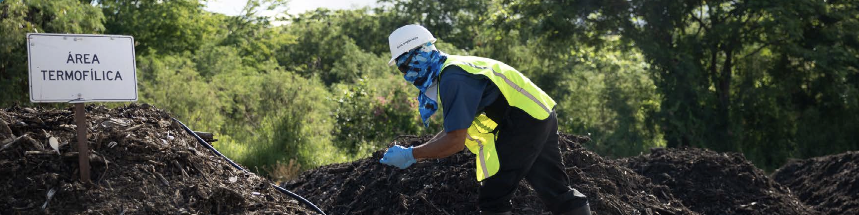 Equipo de TAIS trabajando en el área termofílica de compostaje